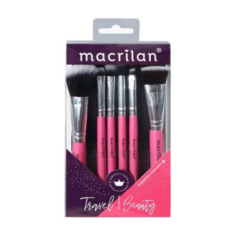 Kit com 6 pincéis profissionais e nécessaire KP10-2 Travel Beauty – MACRILAN