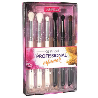 Kit WB800 com 6 pincéis profissionais para esfumar Macrilan – Linha W