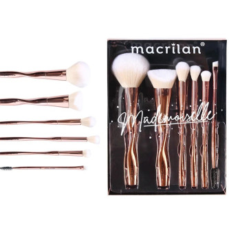 Kit ED004 com 6 pincéis para maquiagem Mademoiselle